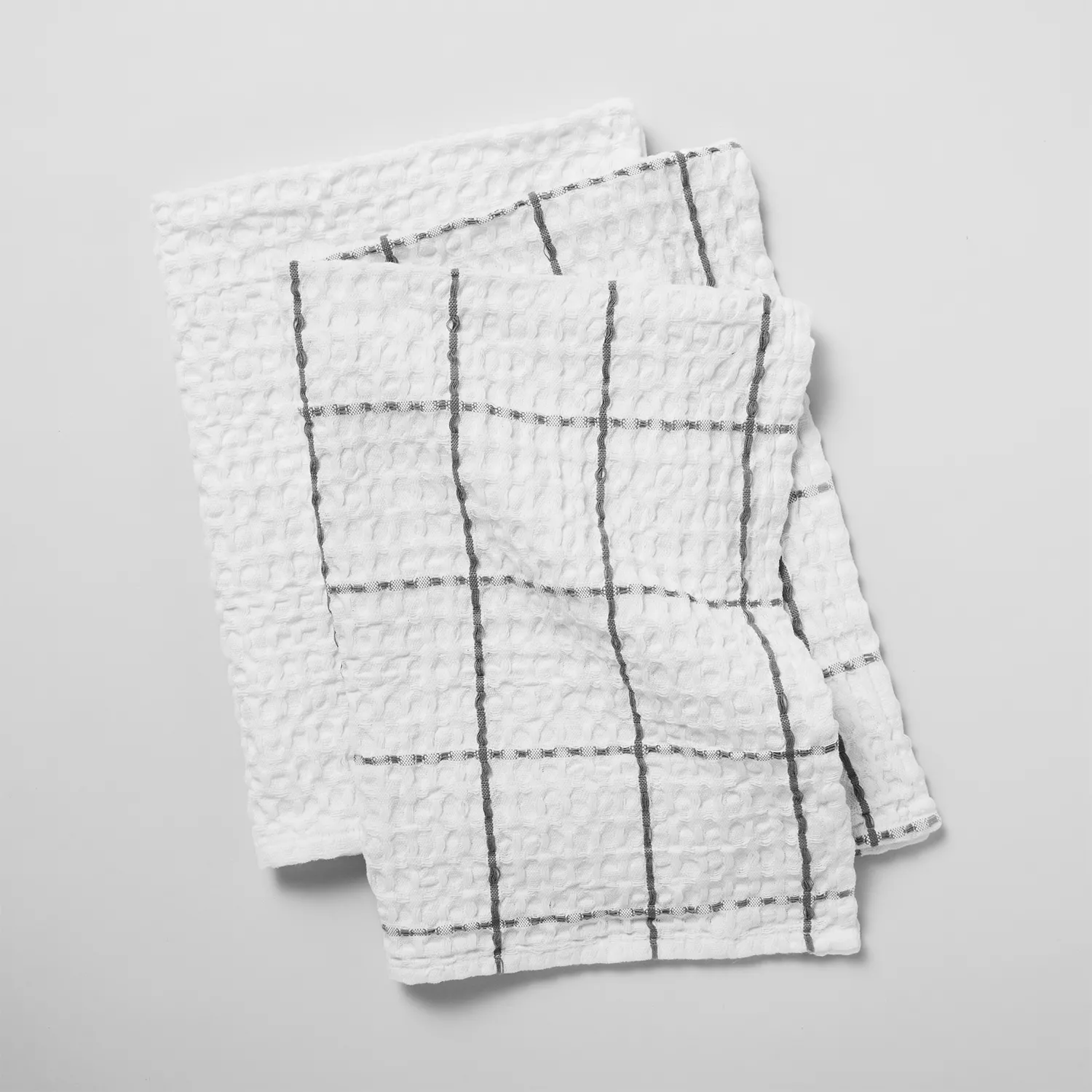 3-Piece Organic Cotton Kitchen Towel Set, Gray