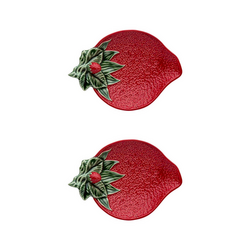 Bordallo Pinheiro Strawberry Olive Dish