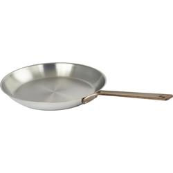 Cristel 1826 Stainless Steel Skillet with Antique Brass Handle