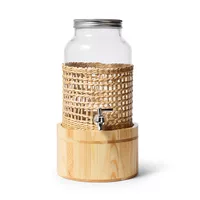 Sur La Table Beverage Dispenser with Pine Stand, 1.5 Gallons