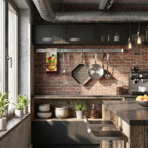 Enclume Hammered Steel Rolled End Wall Racks