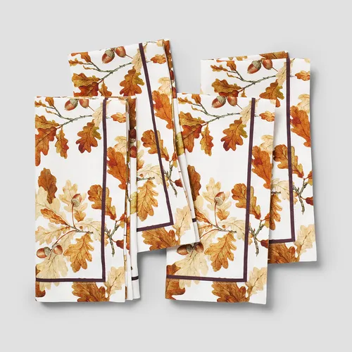 Sur La Table Thanksgiving Oak Leaves Napkins, Set of 4