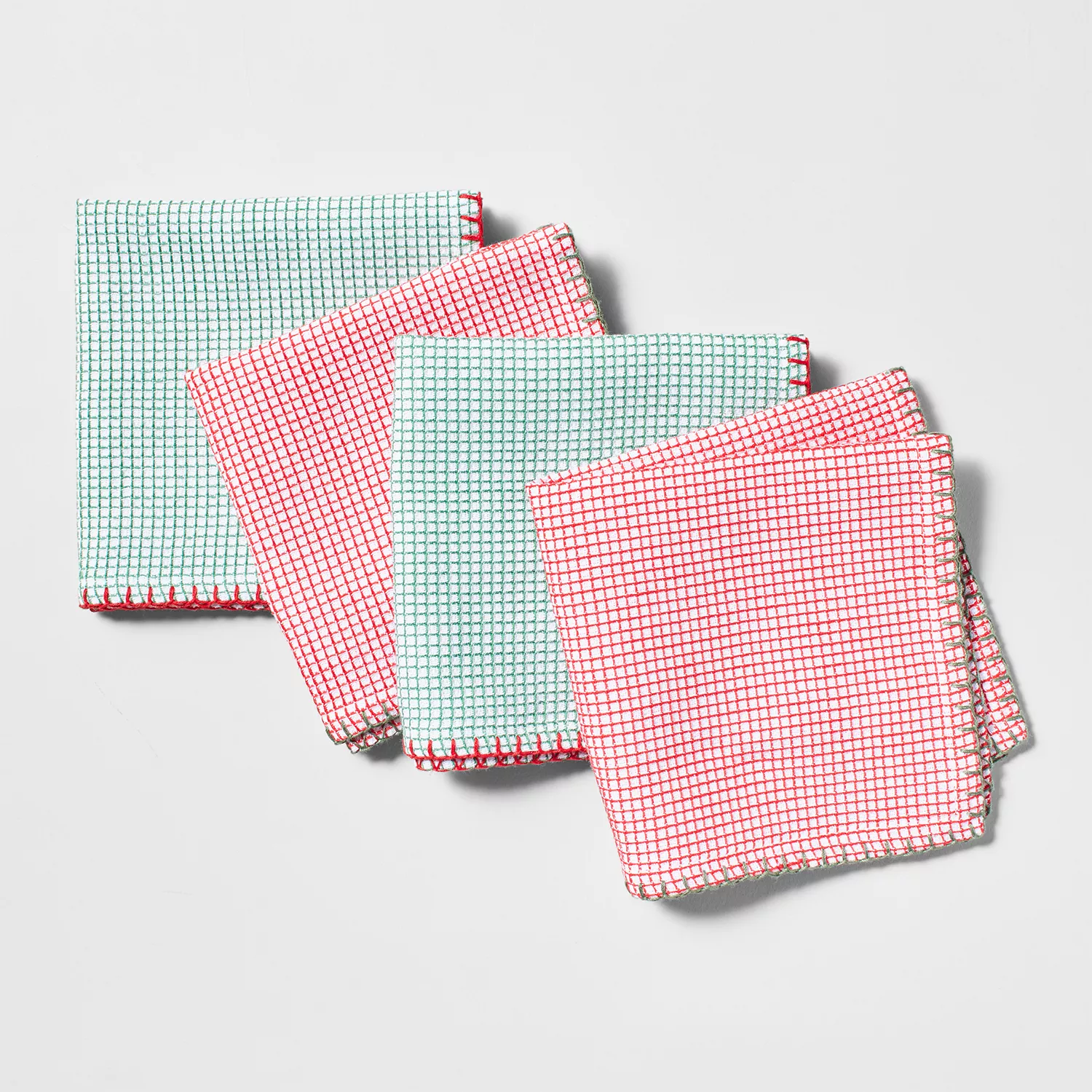 Sur La Table Christmas Assorted Waffle Dishcloths, Set of 4