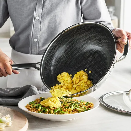 GreenPan Spectra Thermobond Hybrid Ceramic Nonstick Wok with Lid, 12"