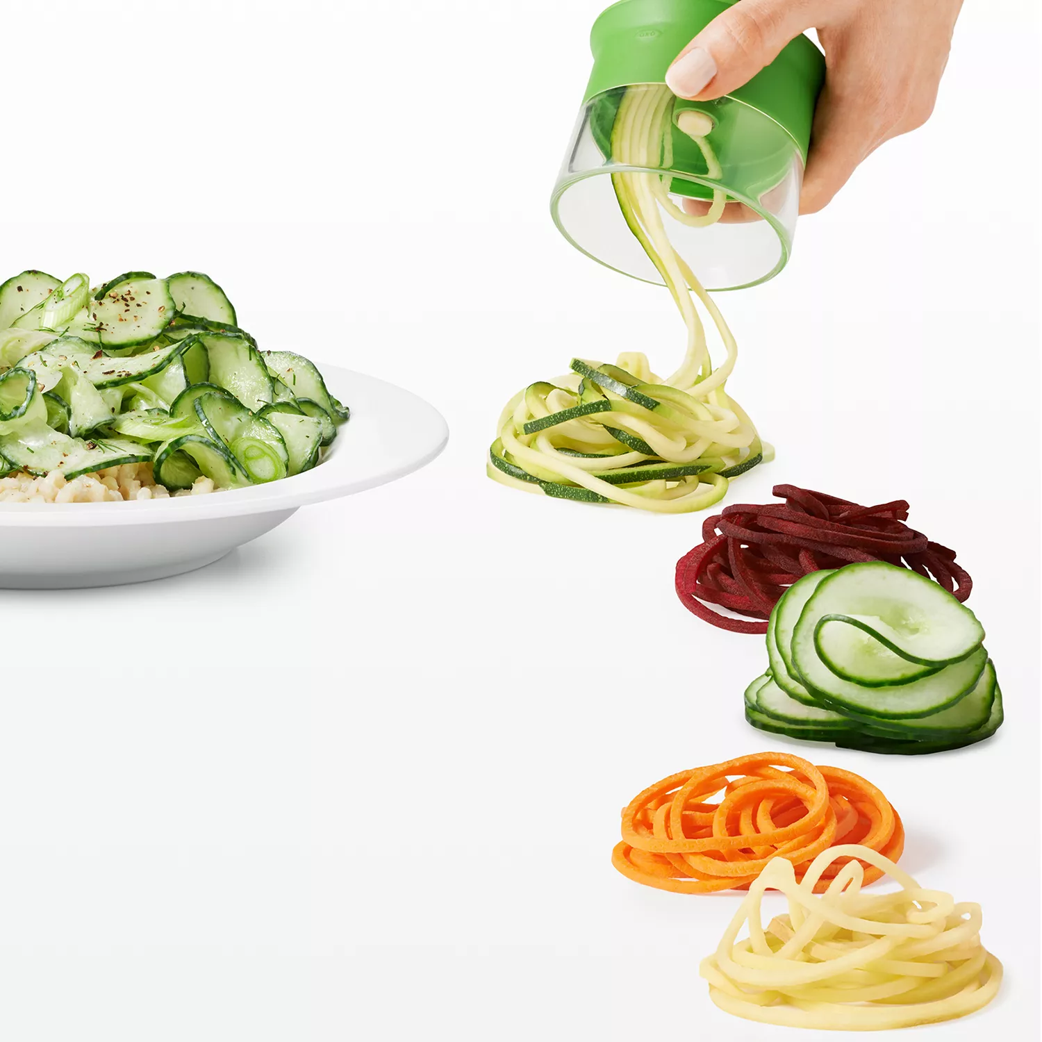 OXO GOOD GRIPS SPIRALIZE GRATE & SLICE SET COMPLETE-7 PIECE