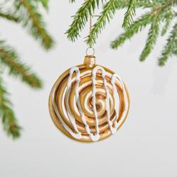 Sur La Table Cinnamon Roll Glass Ornament, 3"