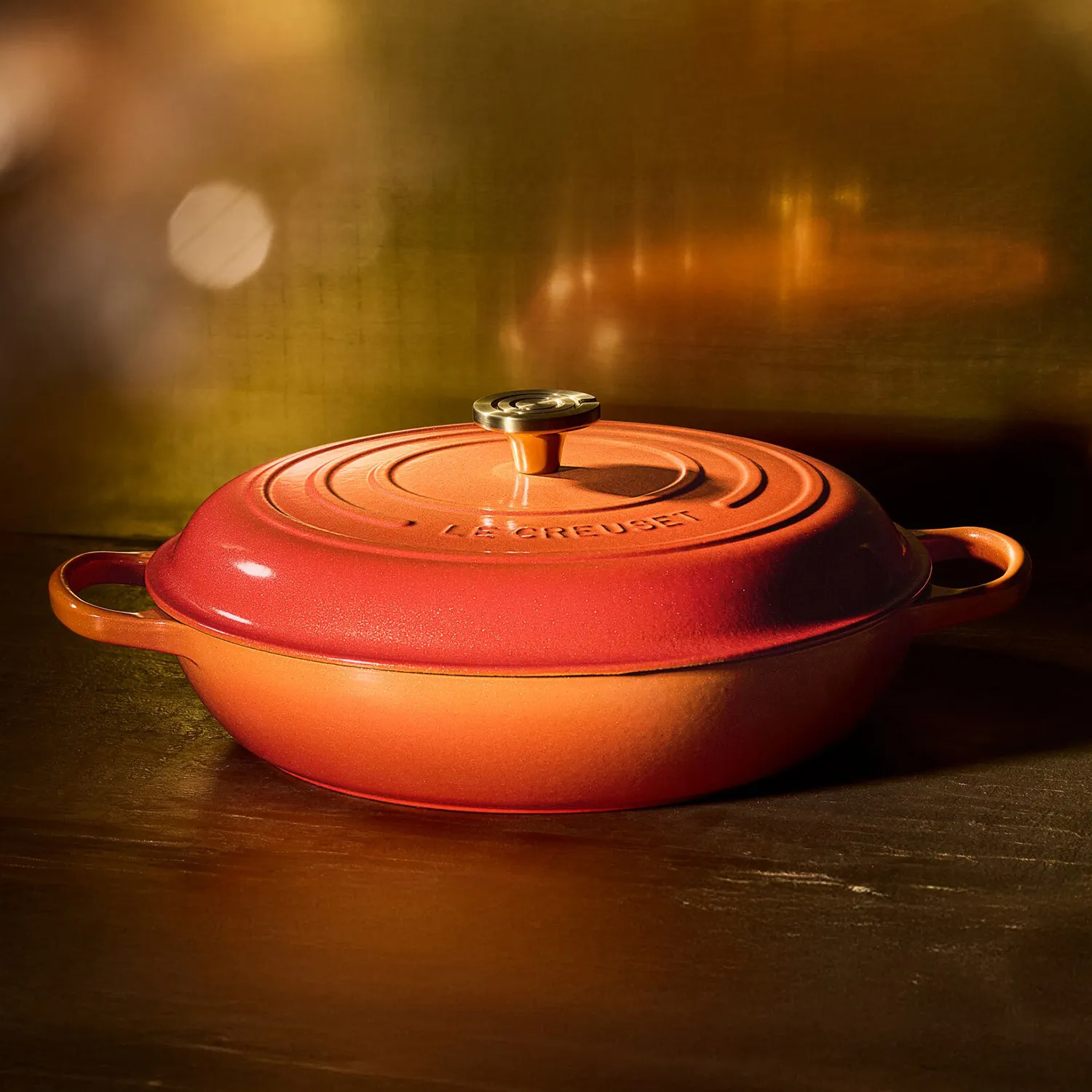 Le Creuset Signature Flamme Dorée Braiser, 3.5 qt.
