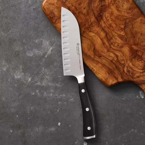 W&#252;sthof Classic Ikon Hollow-Edge Santoku Knife, 5&#34;