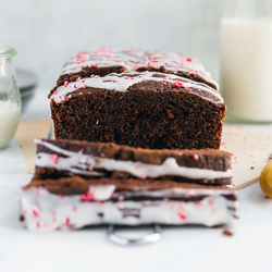Chocolate Loaf with Peppermint Glaze