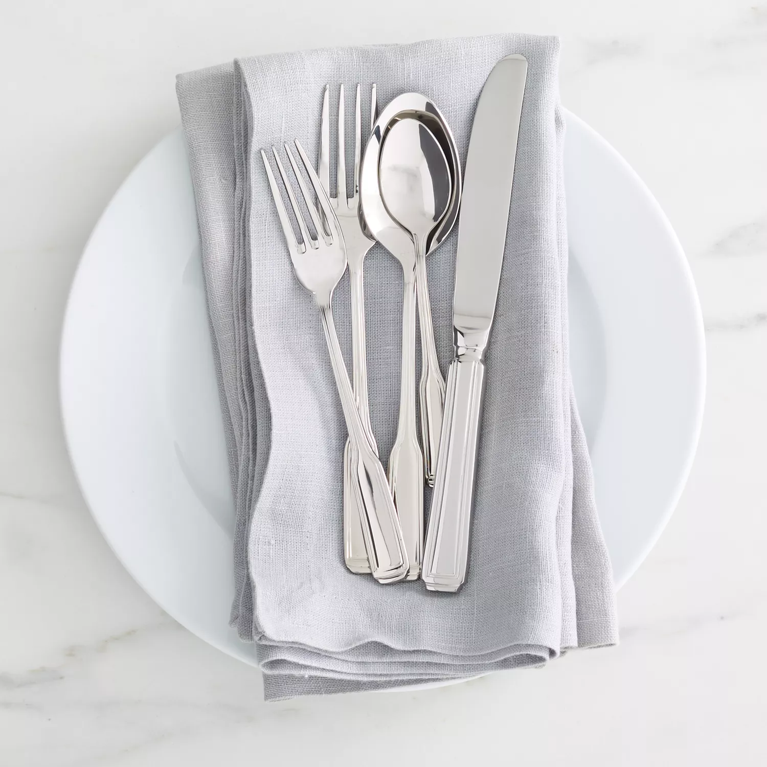 Flatware Set - Cutlery White Napkin Set