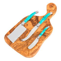 French Home Turquoise Laguiole Cheese Board, Set of 3