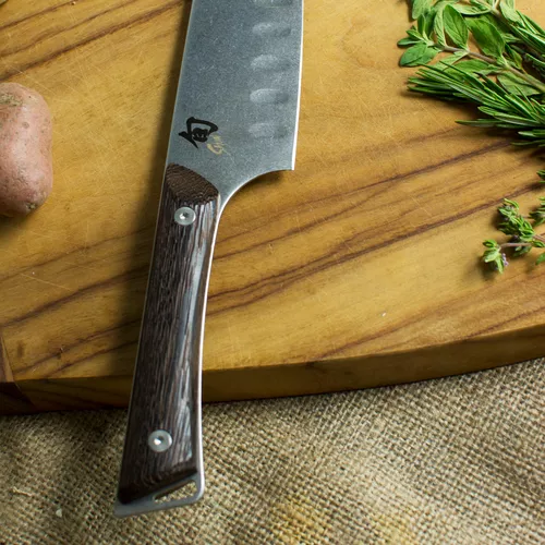 Shun Kanso Hollow-Edge Santoku, 7&#34;