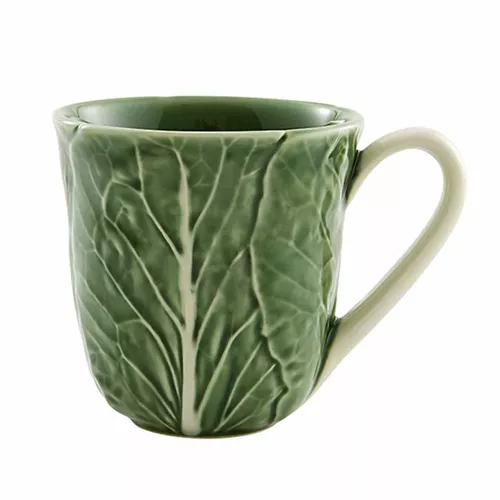 Bordallo Pinheiro Cabbage Green Mugs, Set of 4