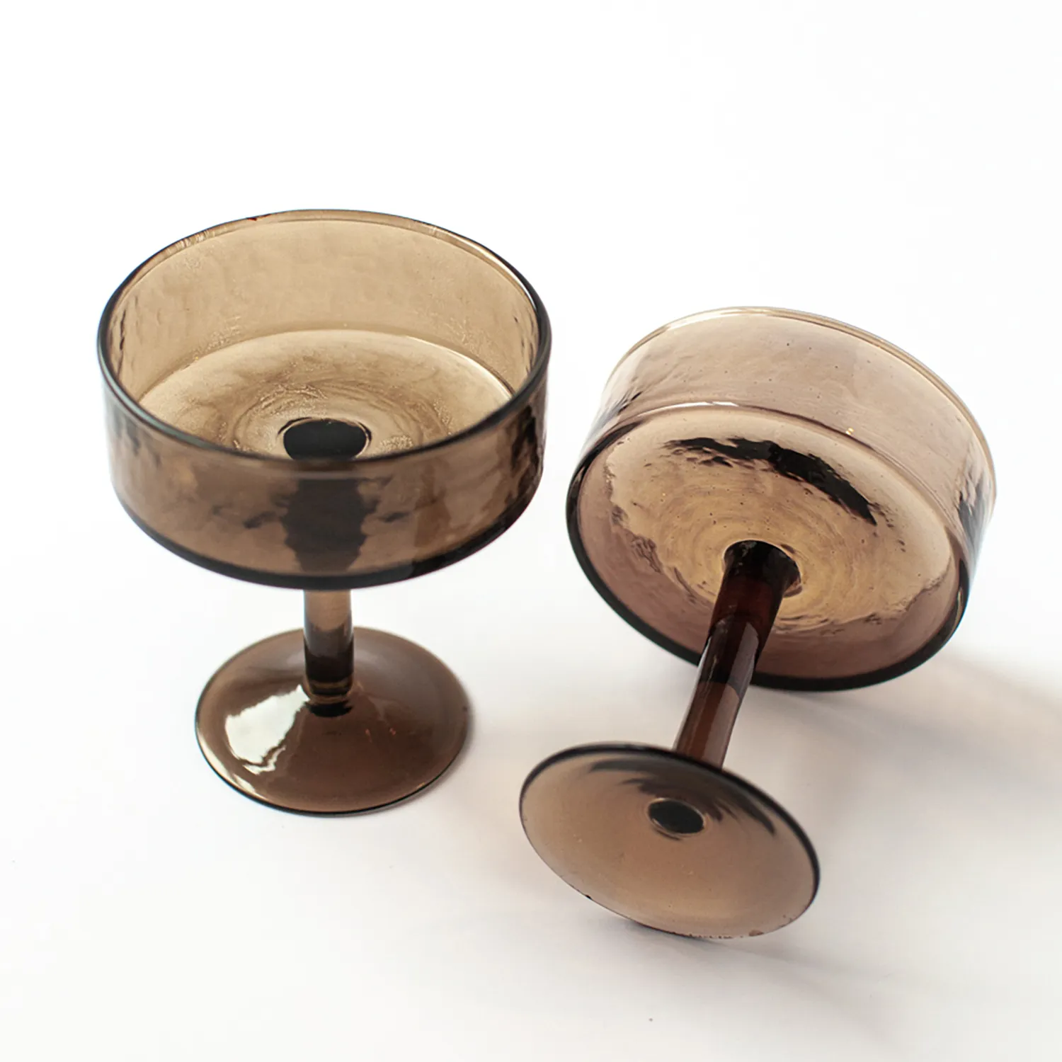 Powered by People Handblown Hammered Coupe Cocktail Glasses, Set of 4