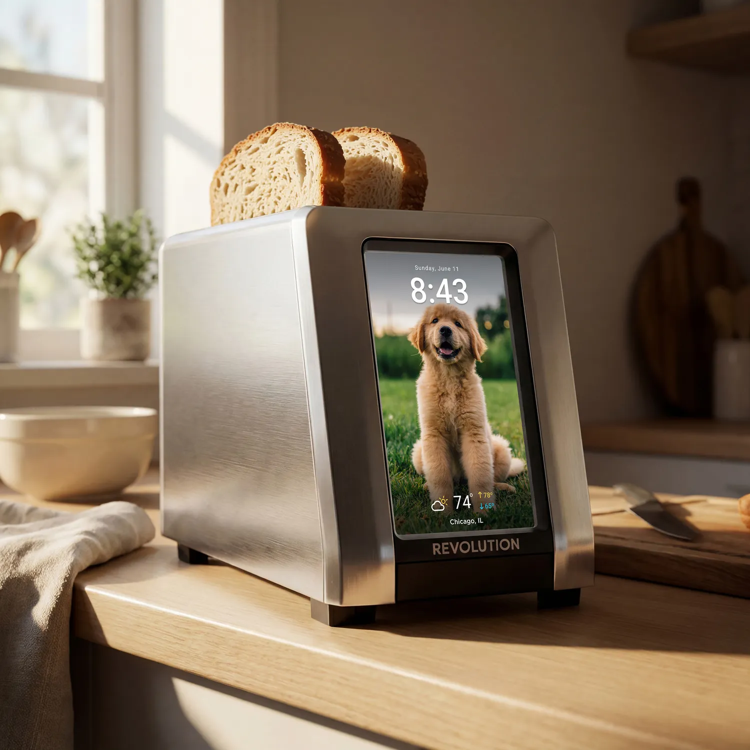 Revolution Connect Plus Smart Toaster Premium Wi-Fi Touchscreen Toaster with Digital Photo Frame