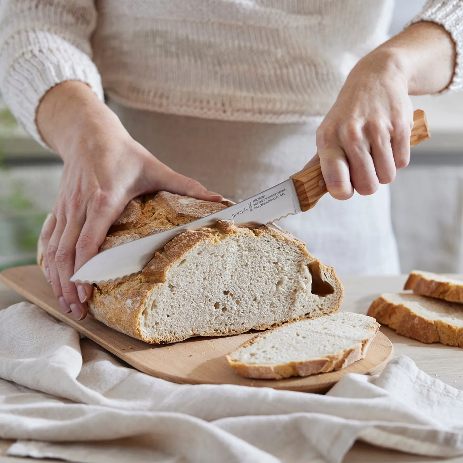 Opinel Serrated Olivewood 8" Bread Knife