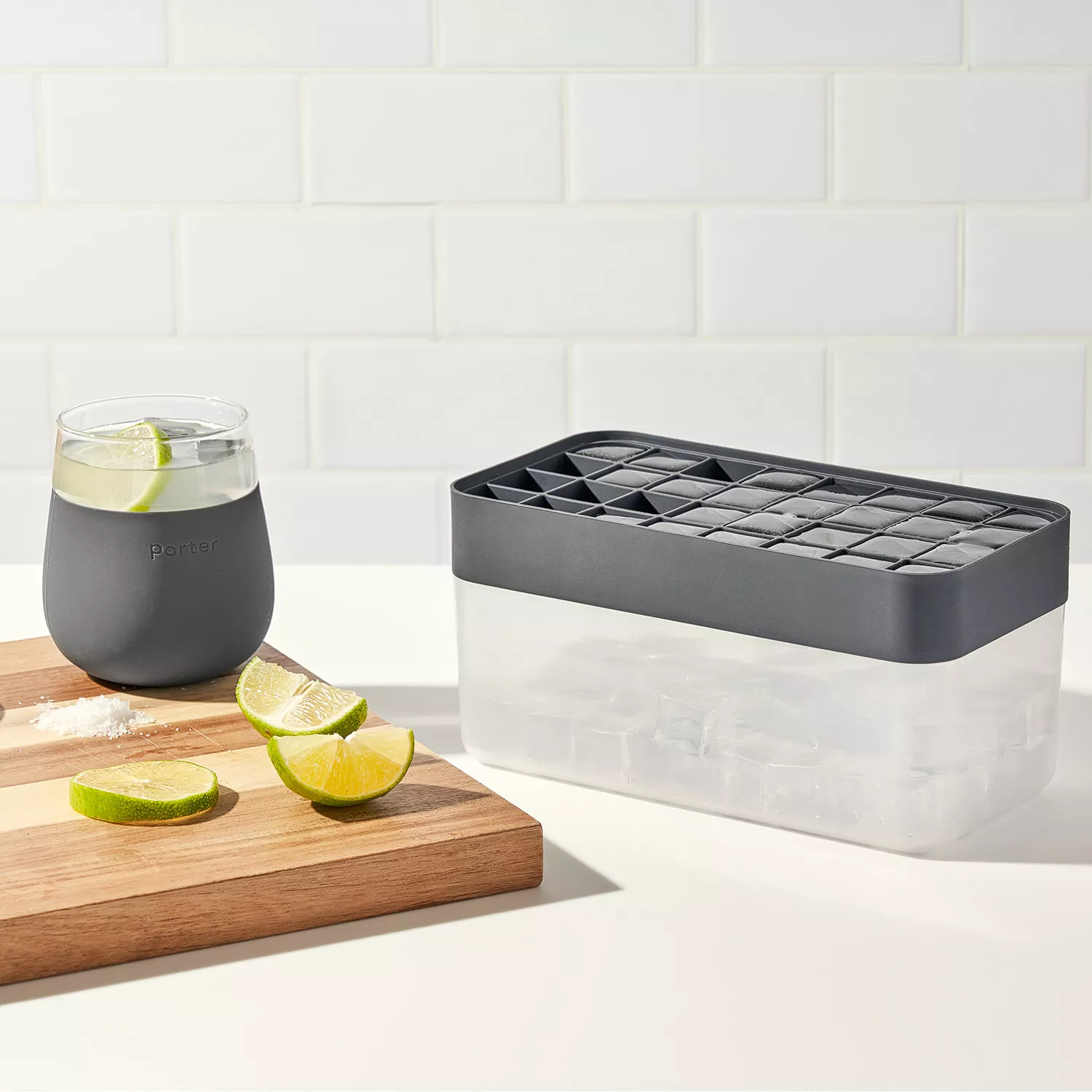 W & P Design Ice Box with Lid in Charcoal