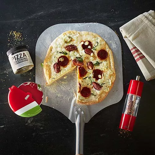 Grilled Sausage and Fig Pizza with Gorgonzola Cheese