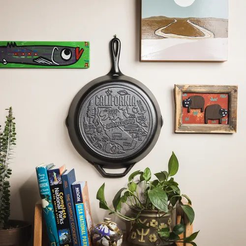 Lodge American Road Trip Cast Iron Skillet, California, 12”