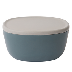 Leo Blue Bamboo Bowl With Lid, 8.75&#34;