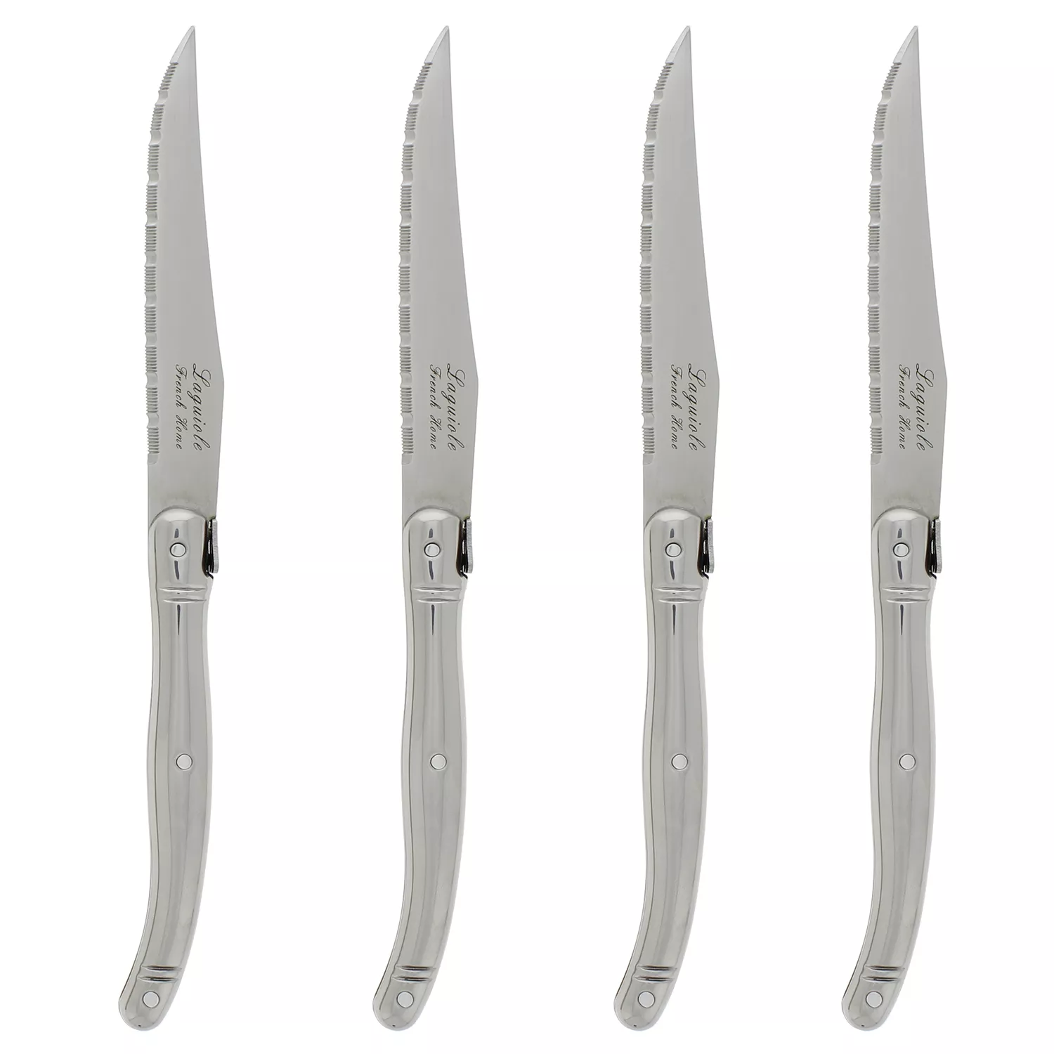 Trudeau Laguiole Steak Knives with Pakkawood Handles (Set of 6),  Stainless/Wood