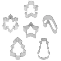 Mini Holiday Cookie Cutters, Set of 6