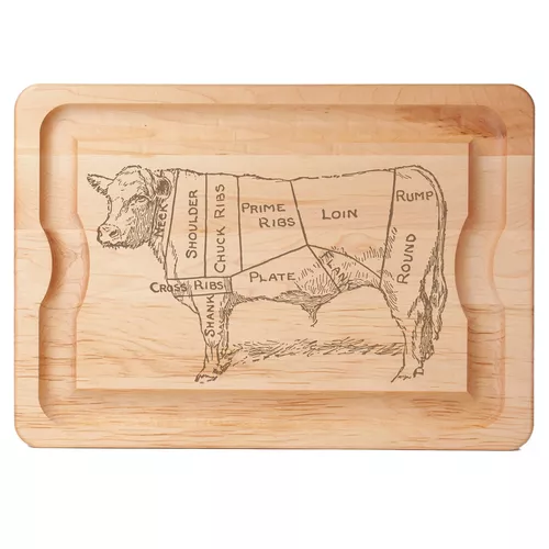 JK Adams Beef Cuts Carving Board, 16"x12"