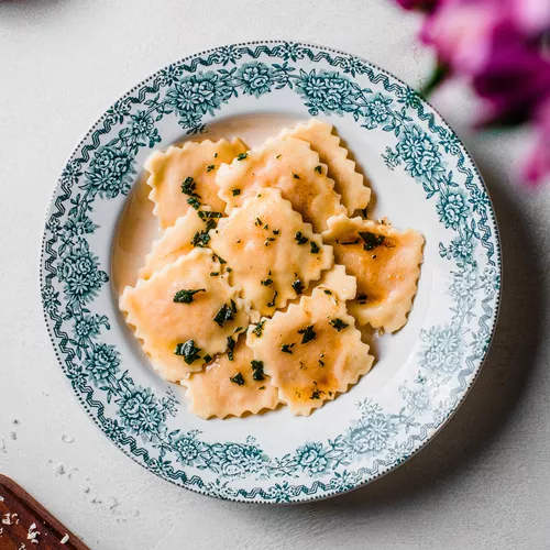 Pumpkin Ravioli with Sage-Brown Butter Sauce