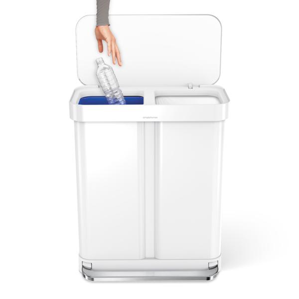 Simplehuman Dual Compartment Rectangular Step Can, 58 L - thumbnail 4
