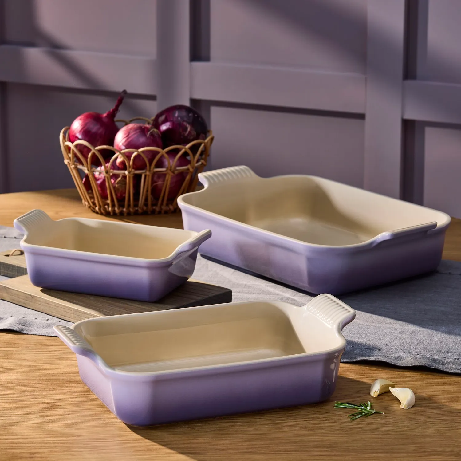 Le Creuset Heritage Stoneware 3-Piece Rectangular Baker Set
