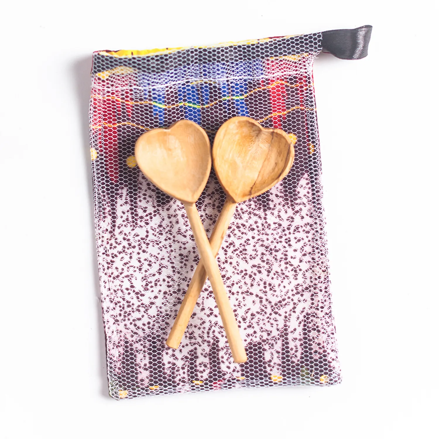 Powered by People Olivewood Heart Teaspoons, Set of 2 