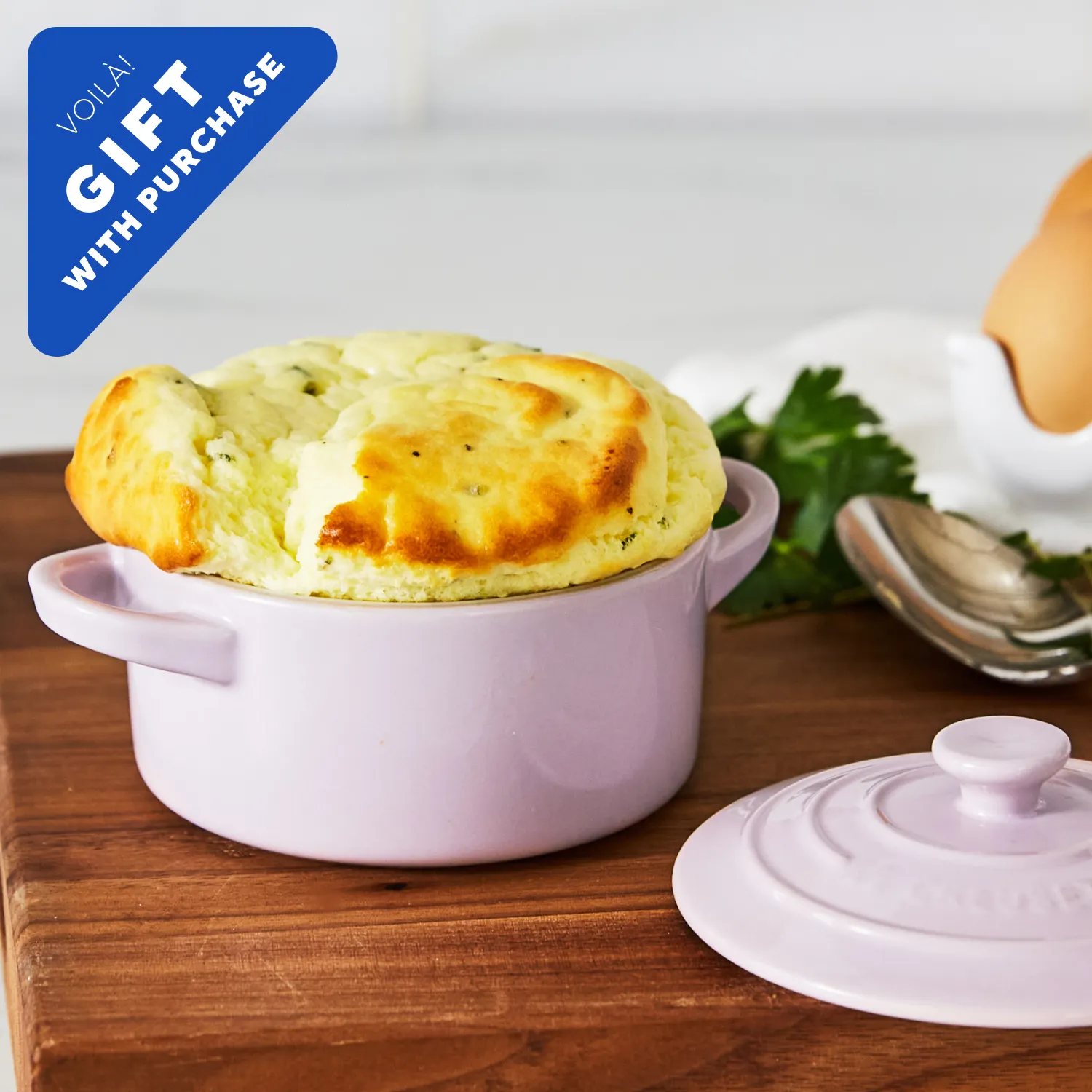 Soufflé Two Ways + Le Creuset Shallot Mini Cocotte, Set of 2 - image 1
