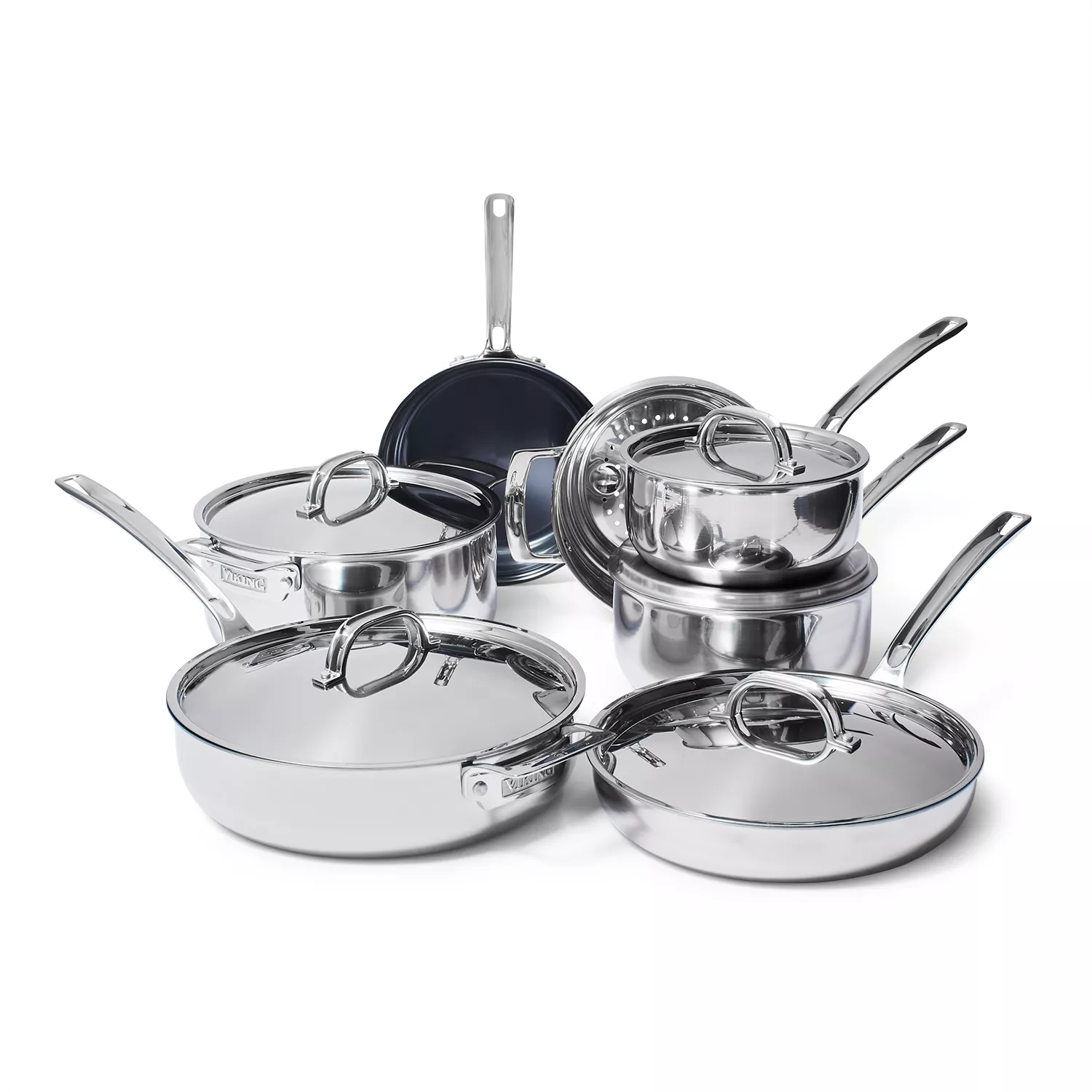 Viking Contemporary 3-Ply 12 Piece Cookware Set with Glass Lids