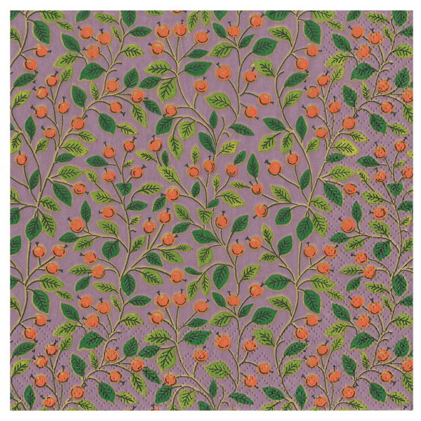 Berry Leaves Cocktail Napkins, Set of 20