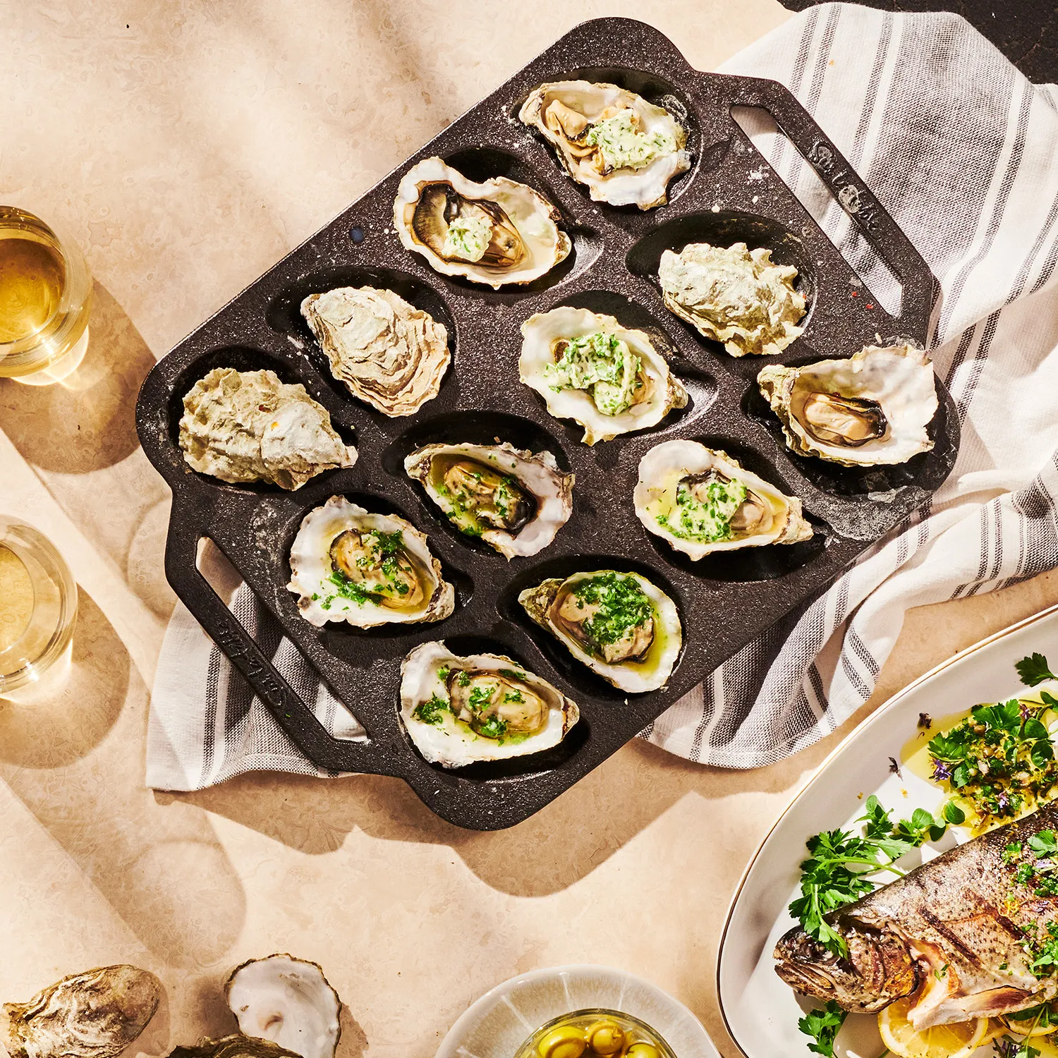 Sur La Table Cast Iron Oyster Pan, 12 Cavity