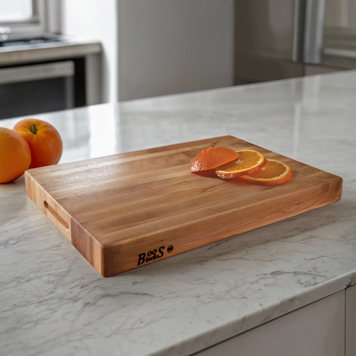 John Boos Maple Edge Grain Cutting Board with Insert,2.25" Thick