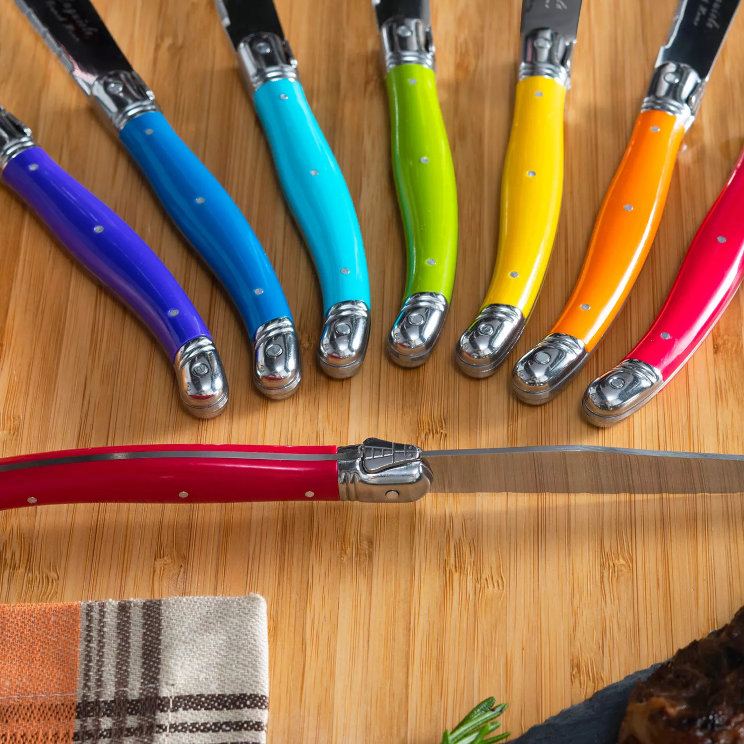 French Home Laguiole Steak Knives, Set of 8