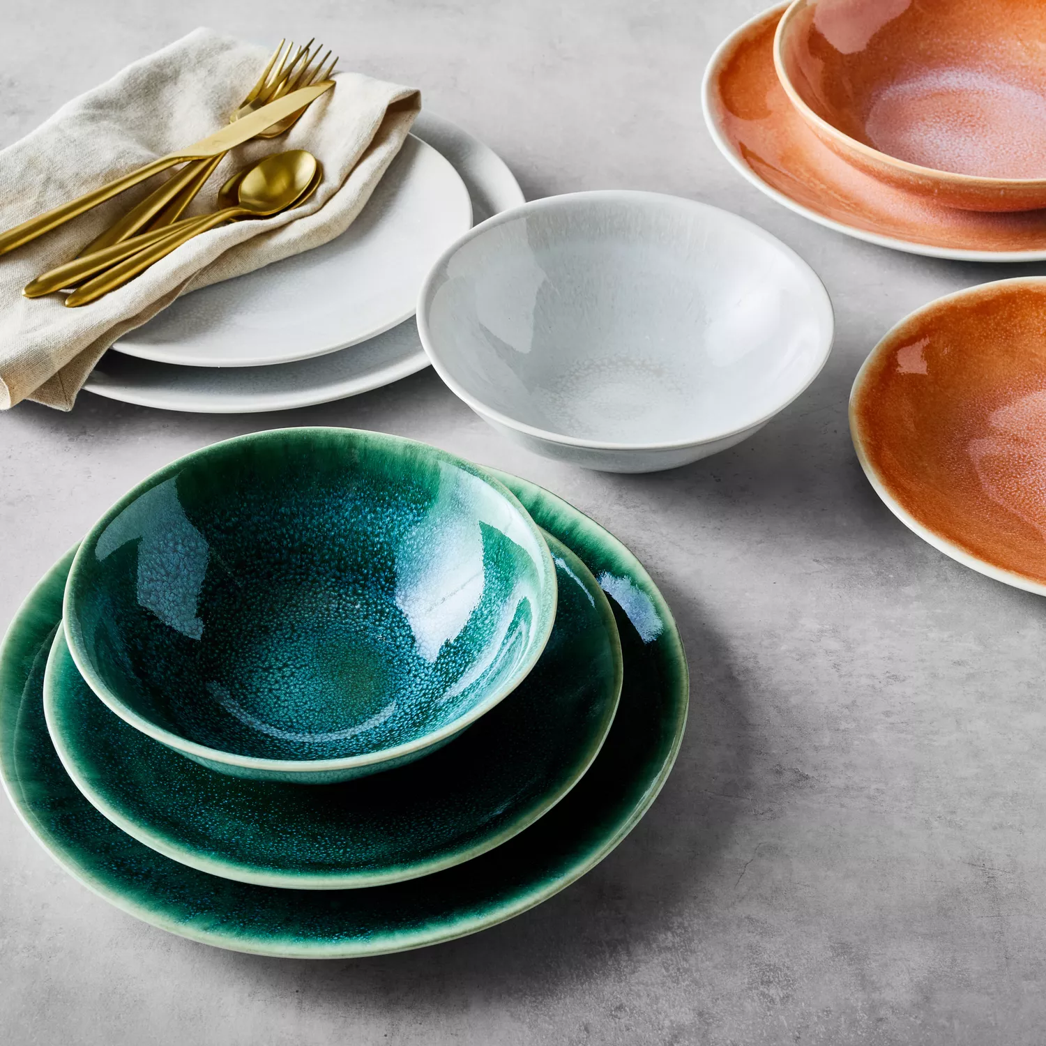 Sur La Table Cloud 12-Piece Dinnerware Set