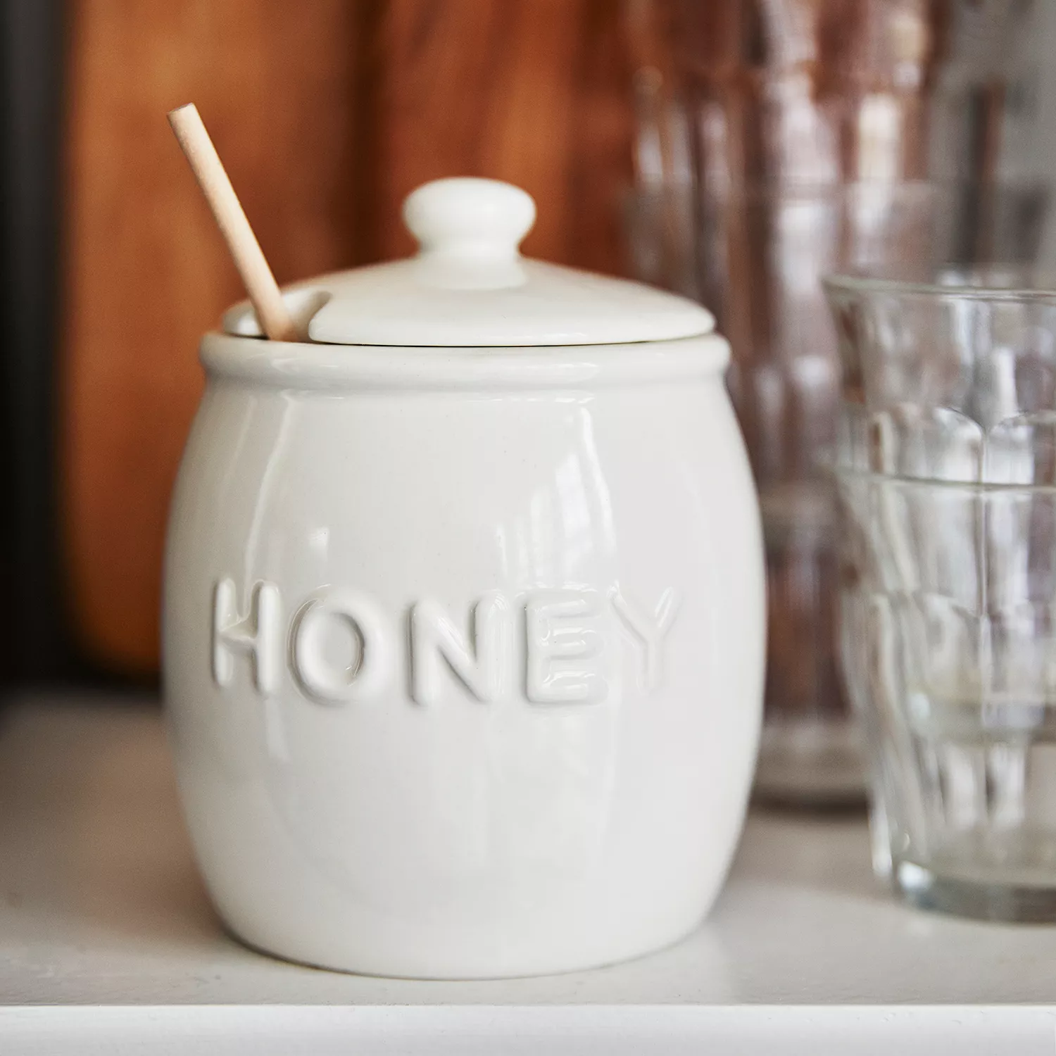 Sur La Table Honey Pot with Wooden Dipper