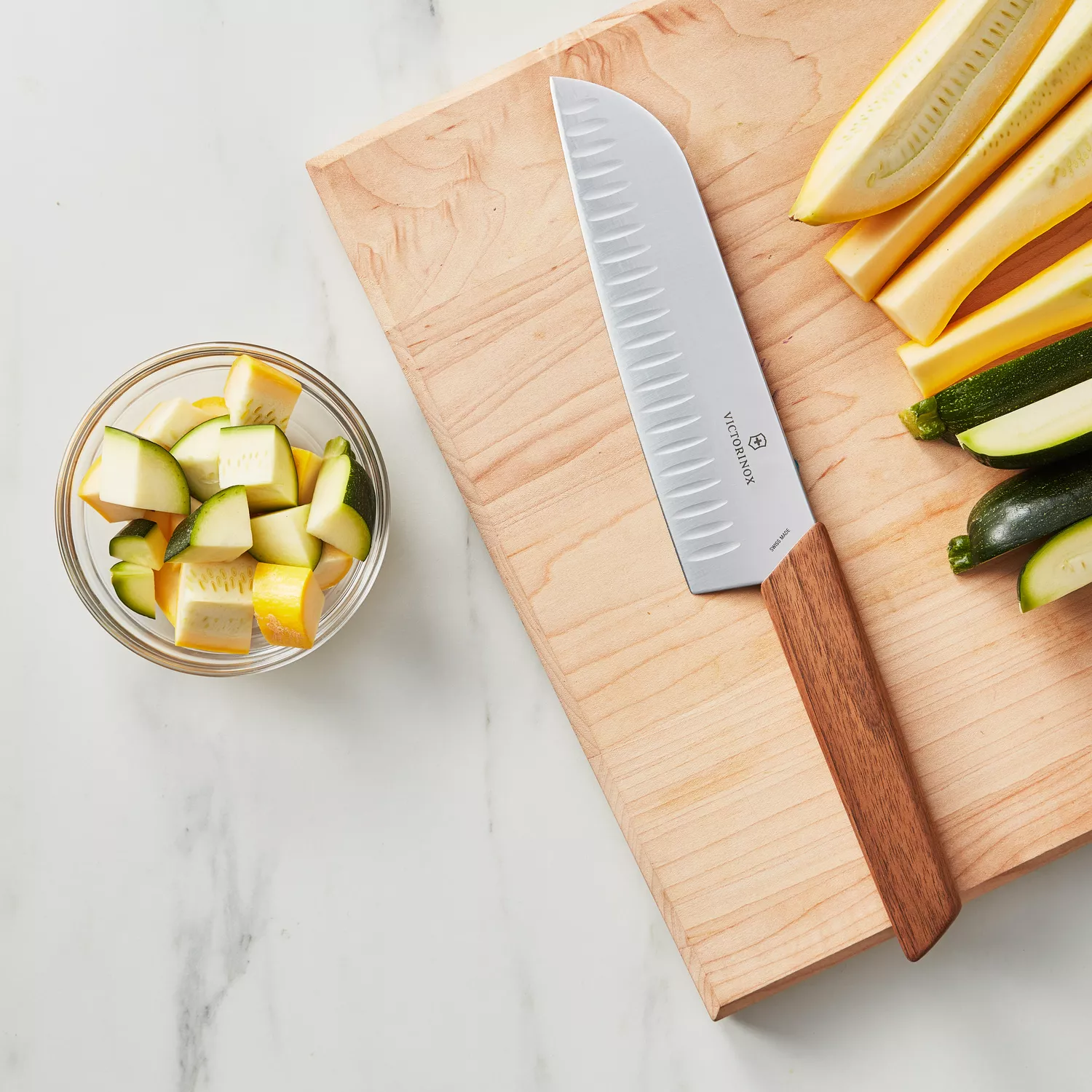 8 Santoku Knife with Wood & Marble Board Gift Box