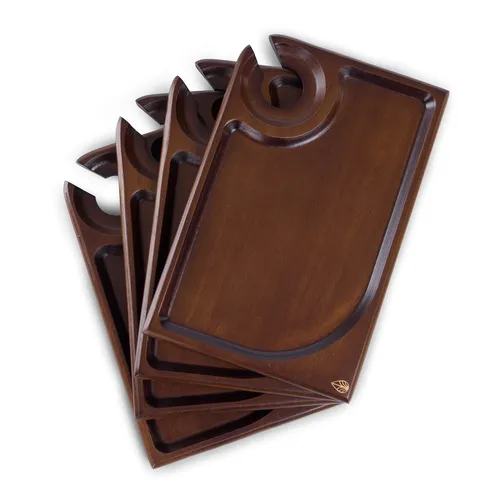 Picnic Time Rectangle Parawood Wine Appetizer Plates, Set of 4