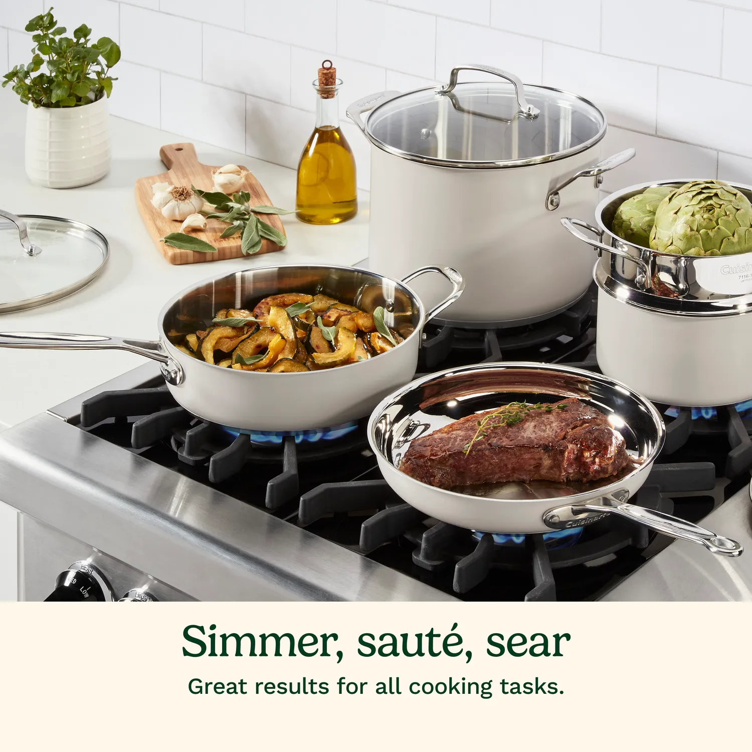 Cuisinart Chef's Classic Color Stainless Steel 11-Piece Cookware Set