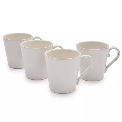 Sur La Table Pearl Stoneware Coffee Mugs, Set of 4