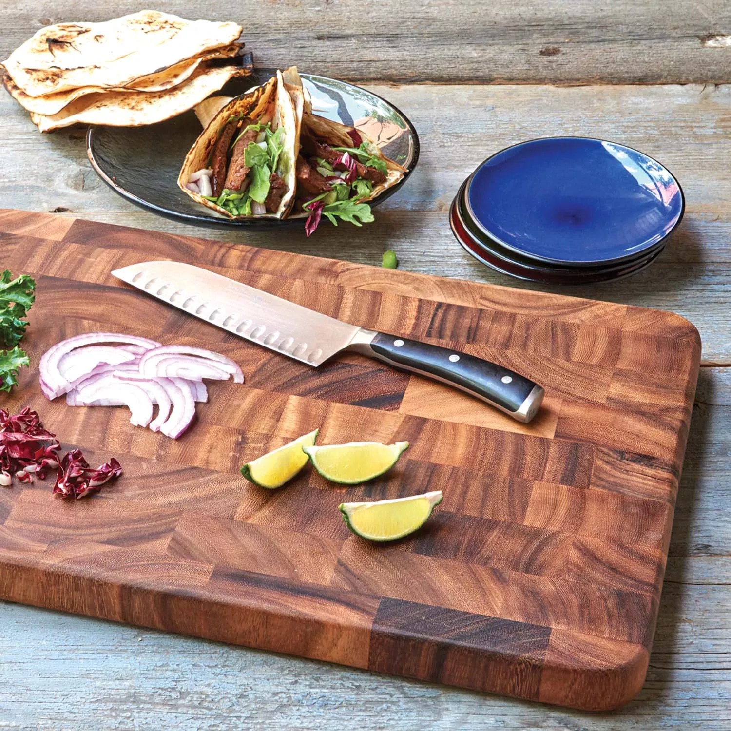 Acacia Wood Large End Grain Prep Station