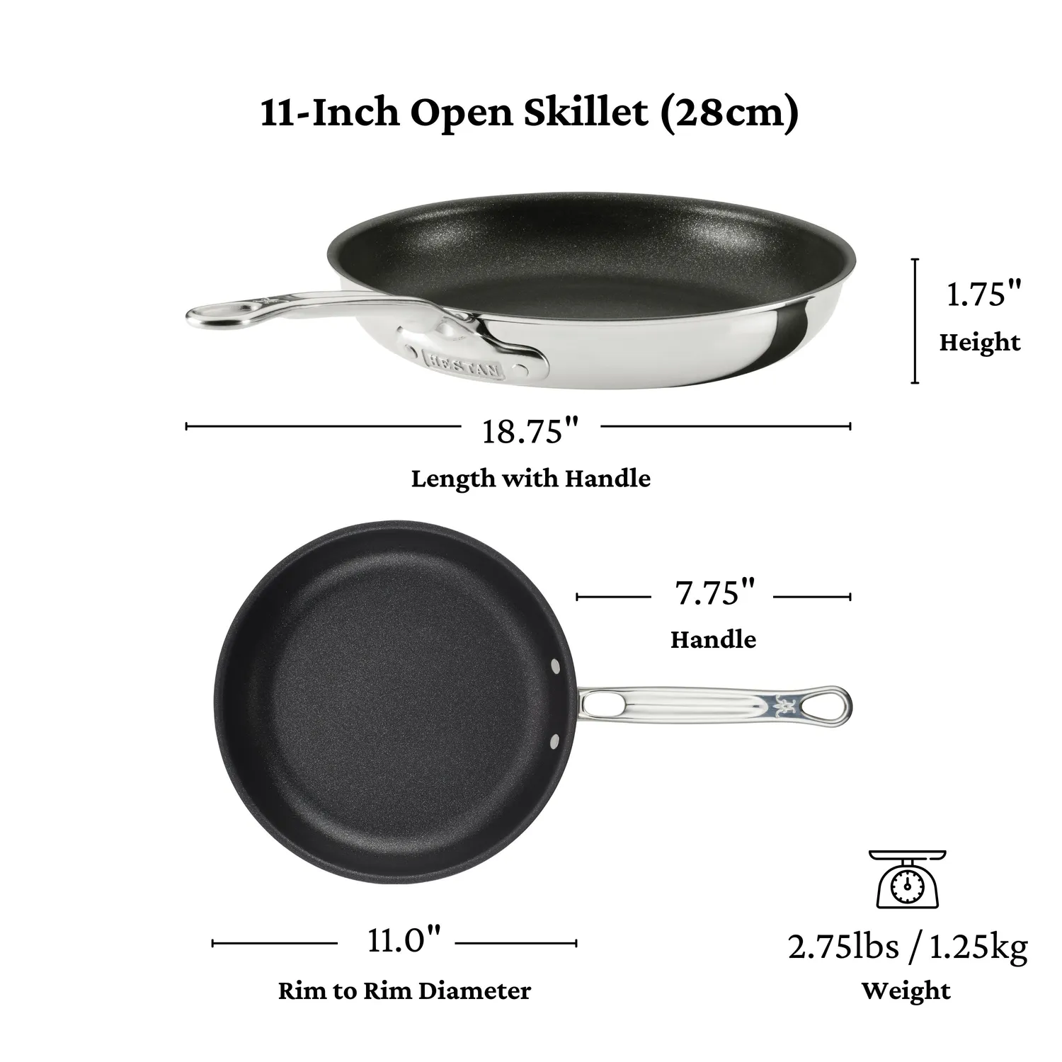 Hestan ProBond Luxe Stainless Steel TITUM™ Nonstick Skillet