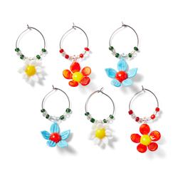 Sur La Table Flower Wine Charms, Set of 6