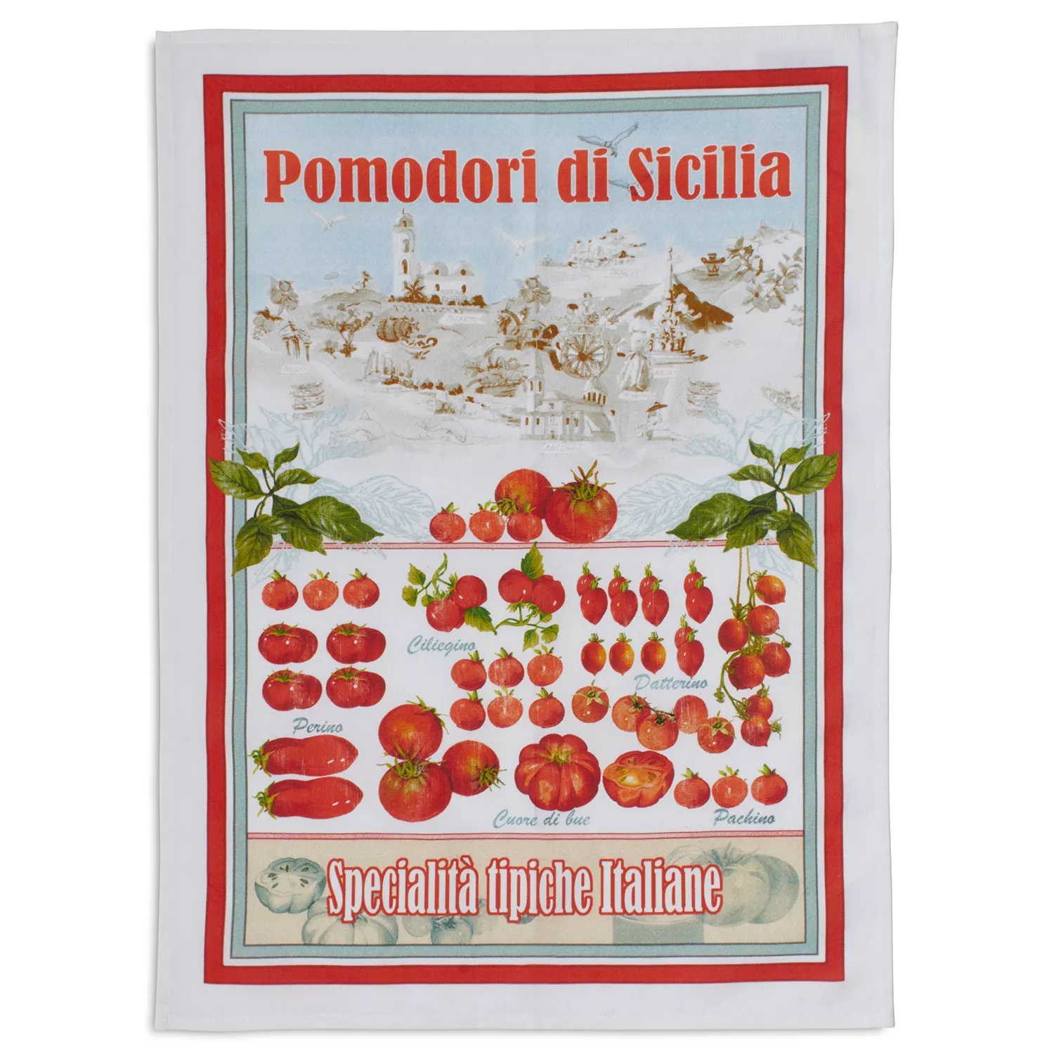 Sur La Table Vintage Pomodori Kitchen Towel, Red