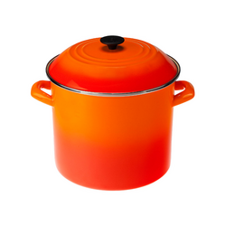 Le Creuset Flame Enameled Steel Stockpot, 16 qt. The pot lives up to the Le Creuset reputation