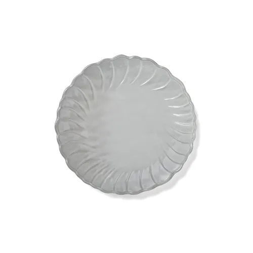 Sur La Table Grey Scalloped Reactive Glaze Dinner Plate