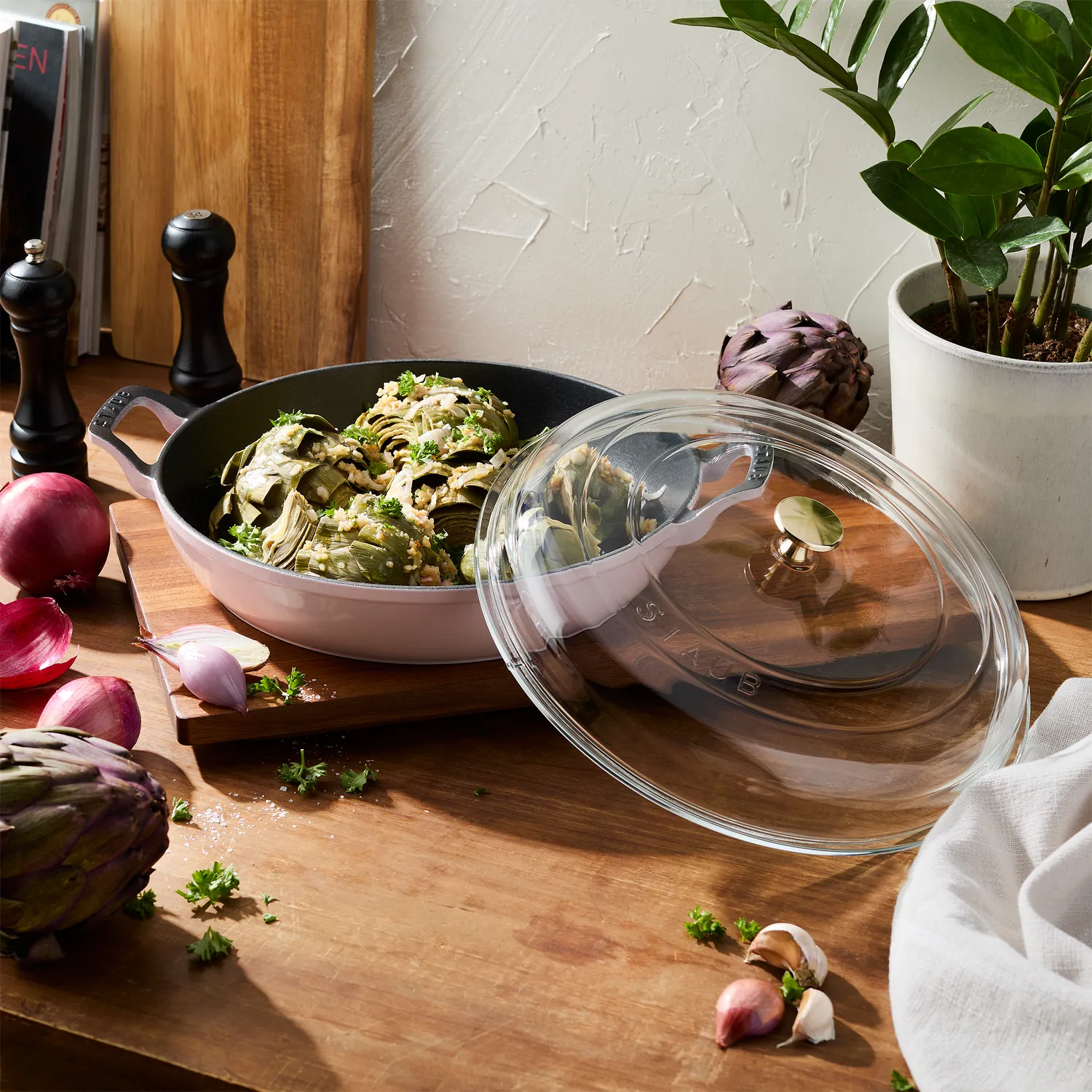 Staub Heritage All-Day Pan with Domed Glass Lid, 3.5 qt.